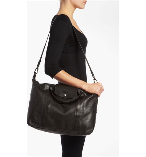 longchamp cuir le pliage.